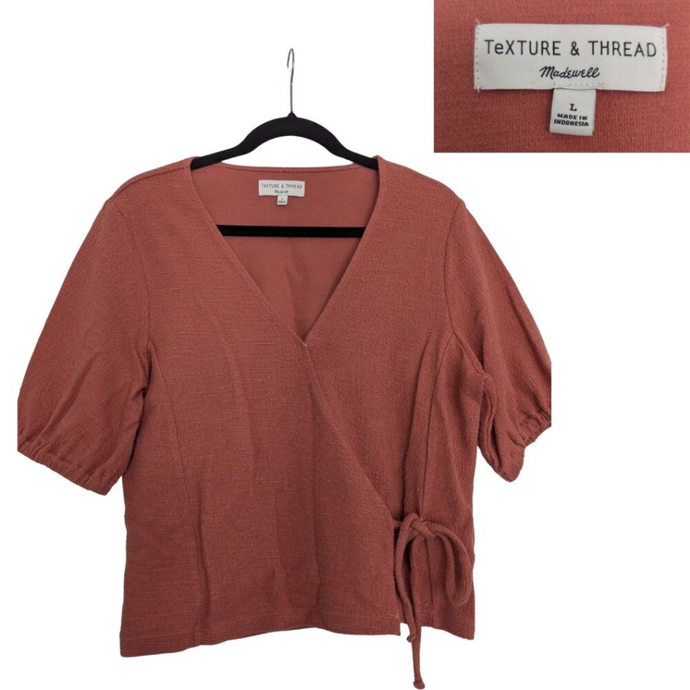 Madewell Texture & Thread Rust Wrap Blouse